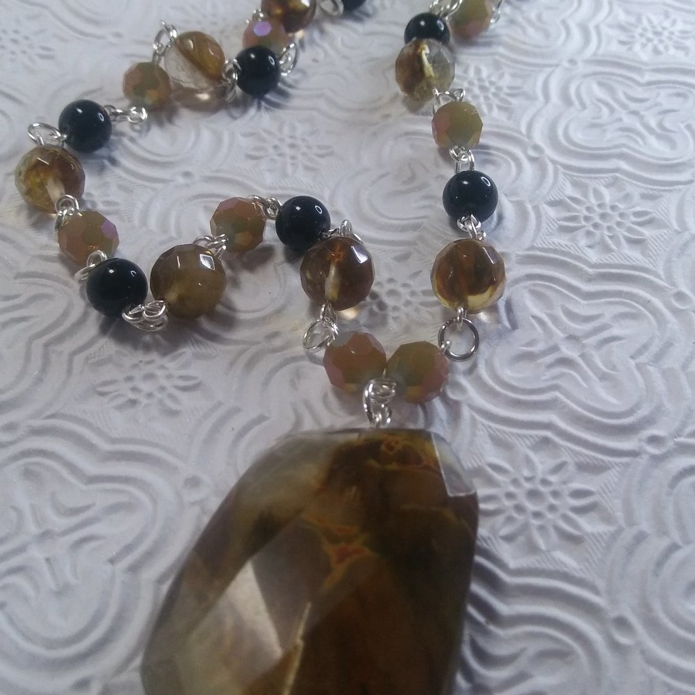 WATERMELON TOURMALINE CRYSTAL NECKLACE - Picture 4 of 6